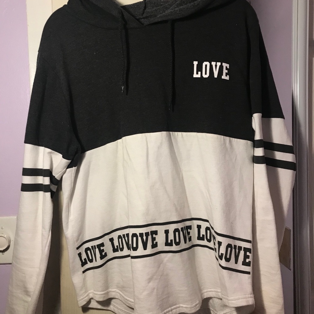 Black and white LOVE hoodie